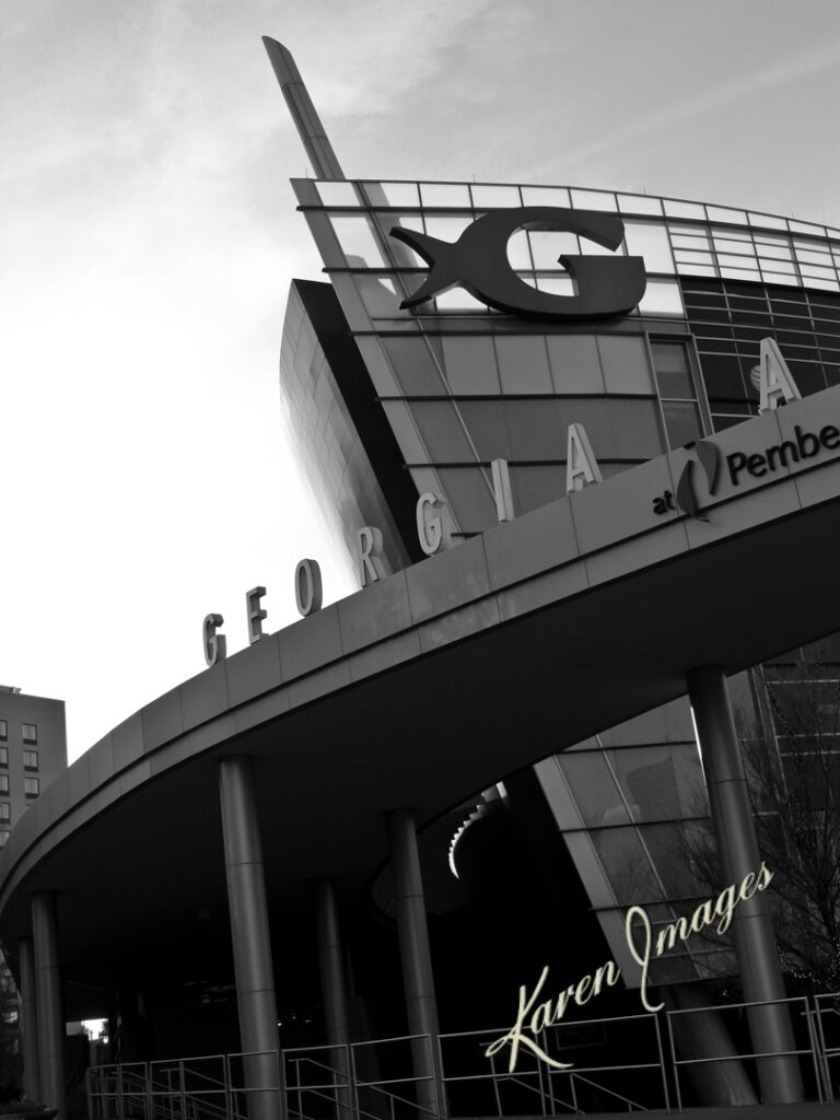 An architectural image of the Georgia Aquarium in downtown Atlanta photographed by Atlanta Architectural Photographer Karen Images 