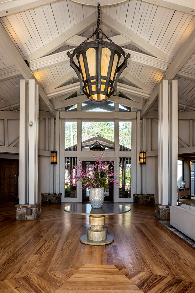 Architectural photograph of the interior design of the foyer at the Lodge and Spa at Callaway Gardens in Callaway Gardens, Georgia by Atlanta Architectural photographer Karen Images