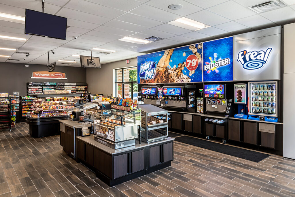 Architectural photograph of the interior design of a Shell Station on Powers Ferry Rd in Marietta, Georgia by Atlanta Architectural photographer Karen Images
