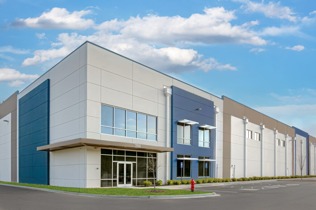 Architectural photograph of the exterior of warehouse distribution center in Savannah, Georgia by Atlanta Architectural photographer Karen Images