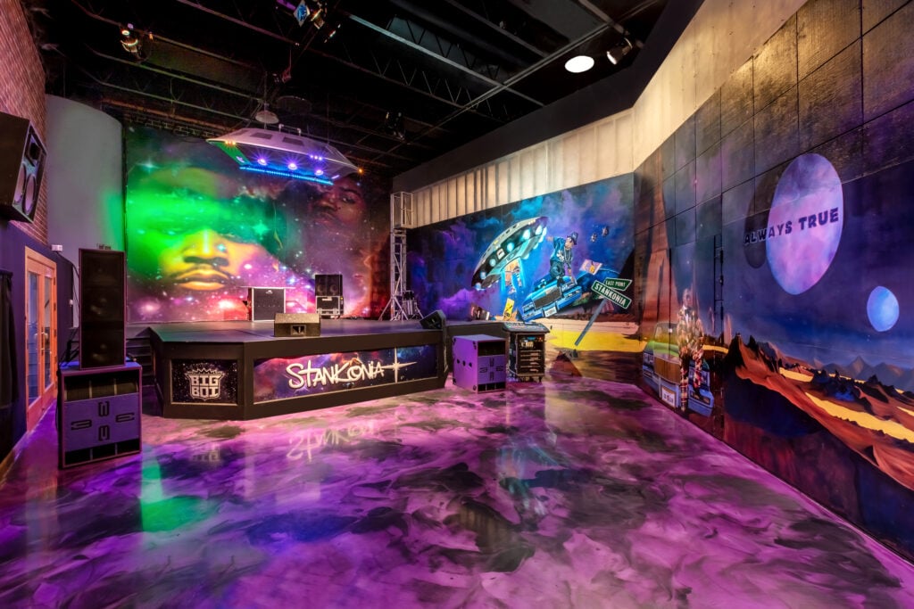 Architectural Photography of the Interior design of Big Boi's Atlanta recording studio by architectural photographer Karen Images