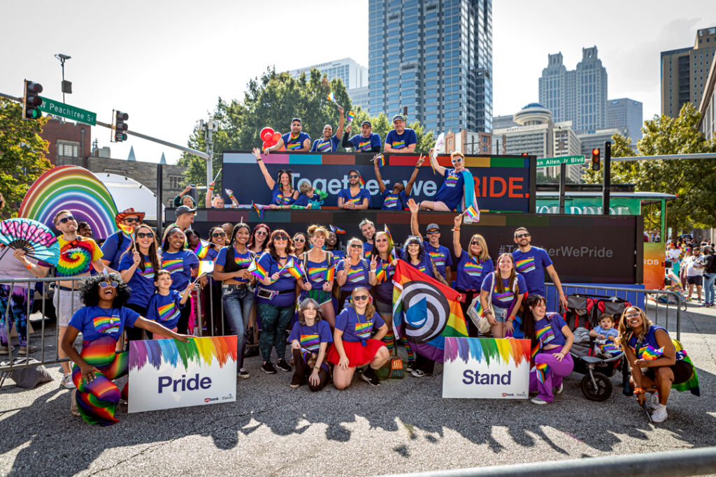 An image of a group of people at a Pride event in Atlanta, Georgia photographed by Atlanta Commercial Photographer Karen Images