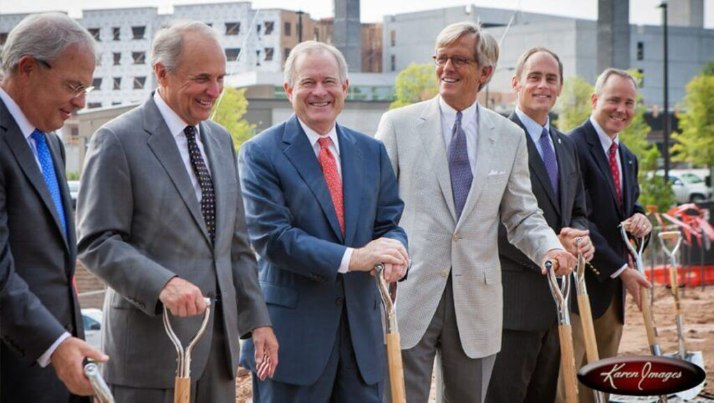 An image of executives at a groundbreaking ceremony in Atlanta photographed by Atlanta Commercial Photographer Karen Images
