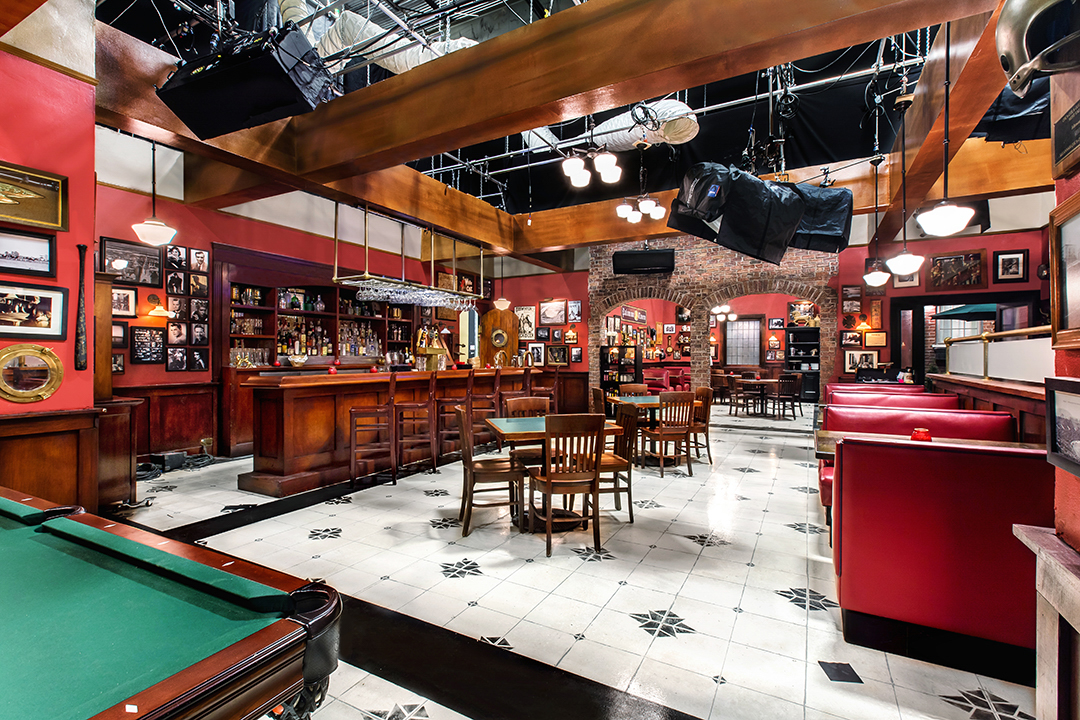 Architectural photograph of a bar set in Pop Studios in Atlanta, Georgia by photographer Karen Images