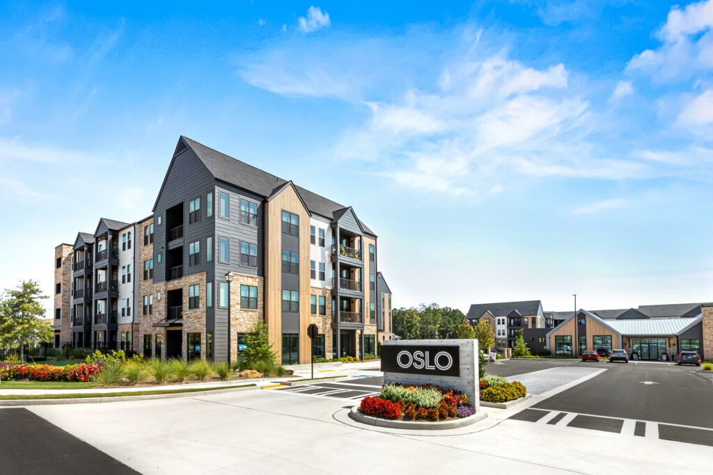 exterior of oslo with sign by architectural photographer karen images