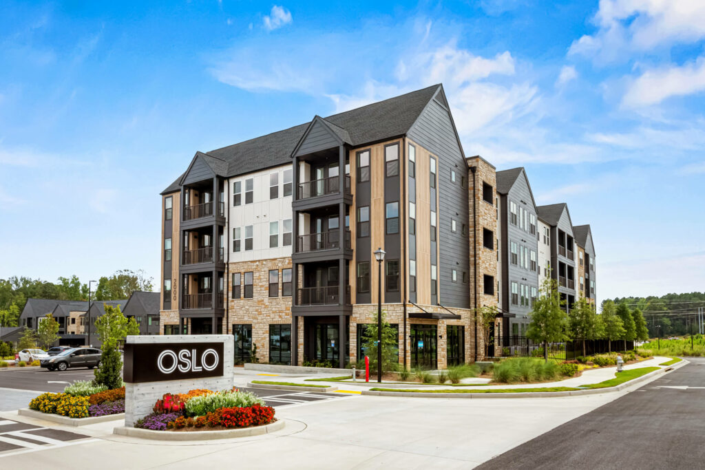 alternat view of exterior of oslo with sign by architectural photographer karen images