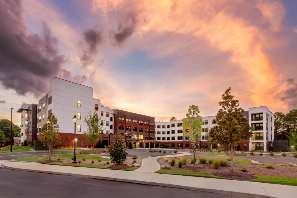 the veranda at assembly photographed at sunrise by architectural photographer karen images
