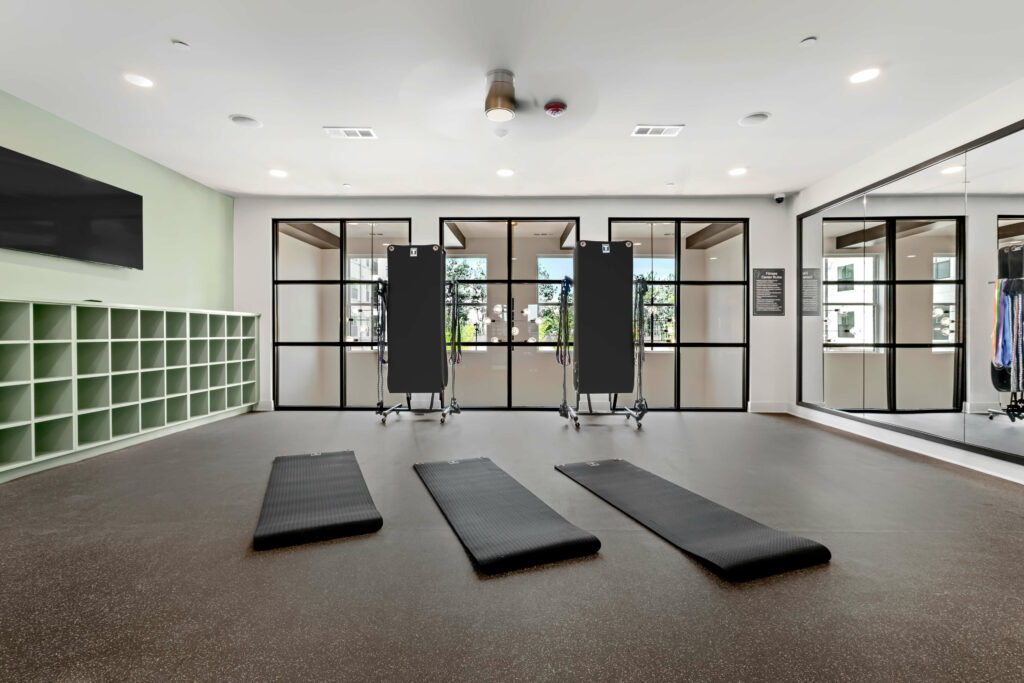 a yoga room at the veranda at assembly photographed by architectural photographer karen images