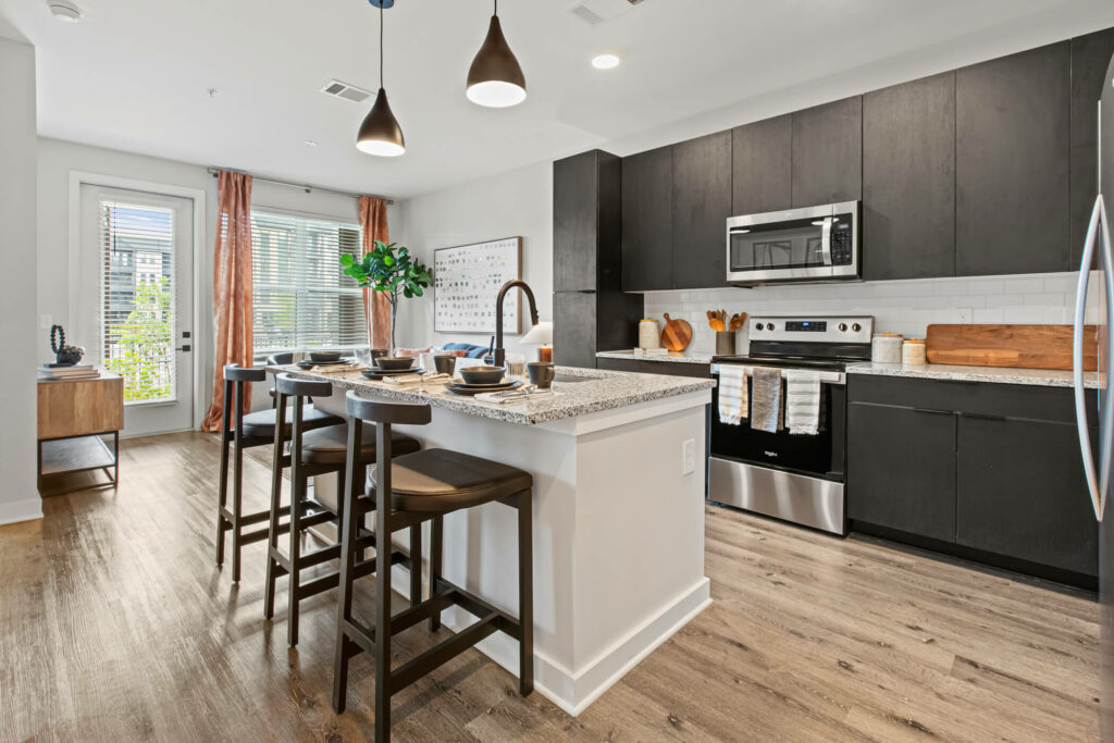 kitchen in a 1 bedsroom apartment at oslo by architectural photographer karen images