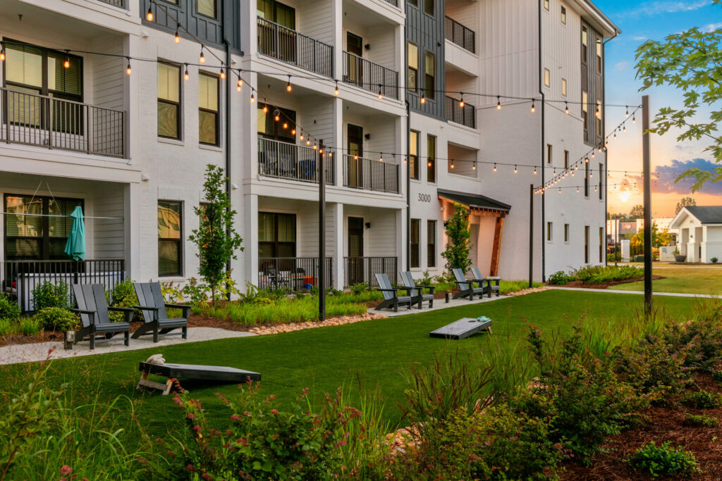 exterior photograph taken at sunset by architectural photographer karen images