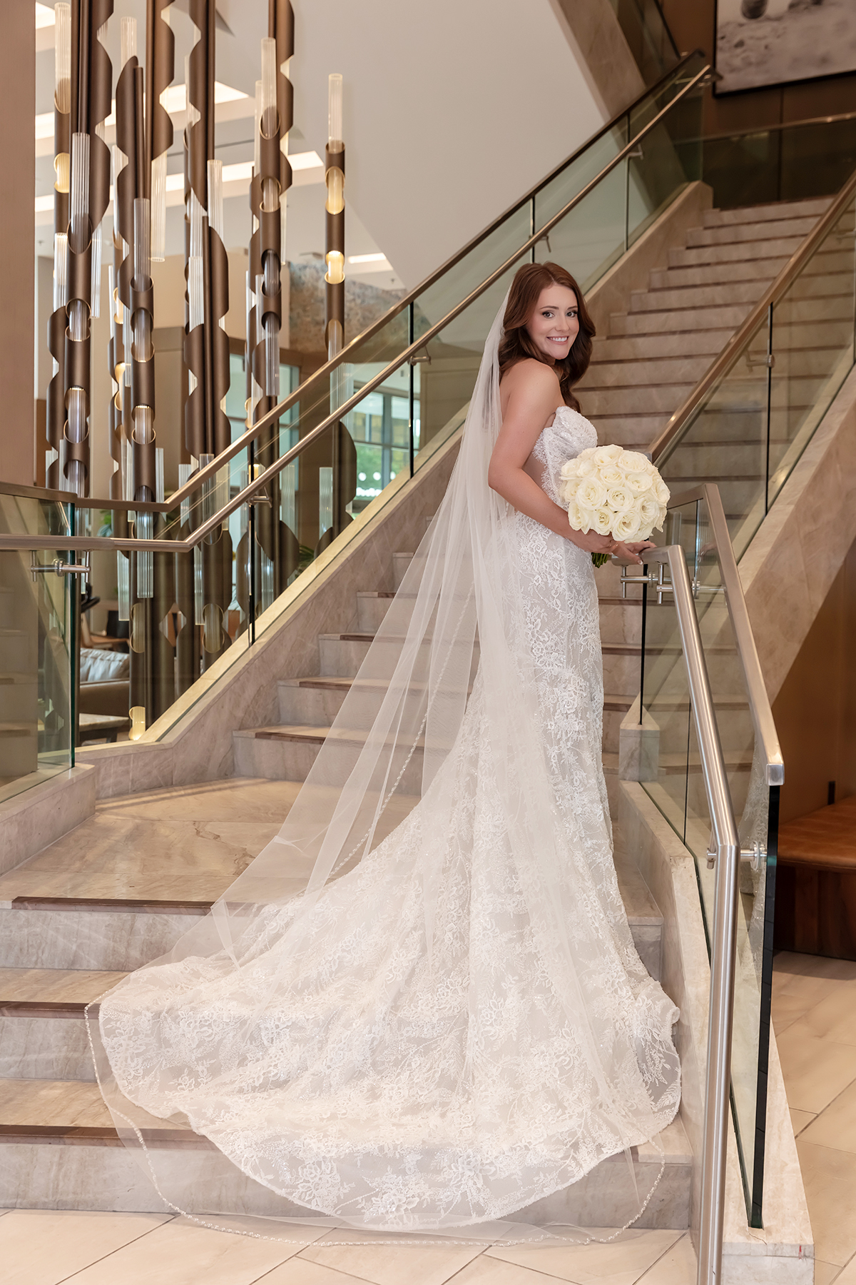 Bride portrait before her wedding ceremony in Lexington, Kentucky